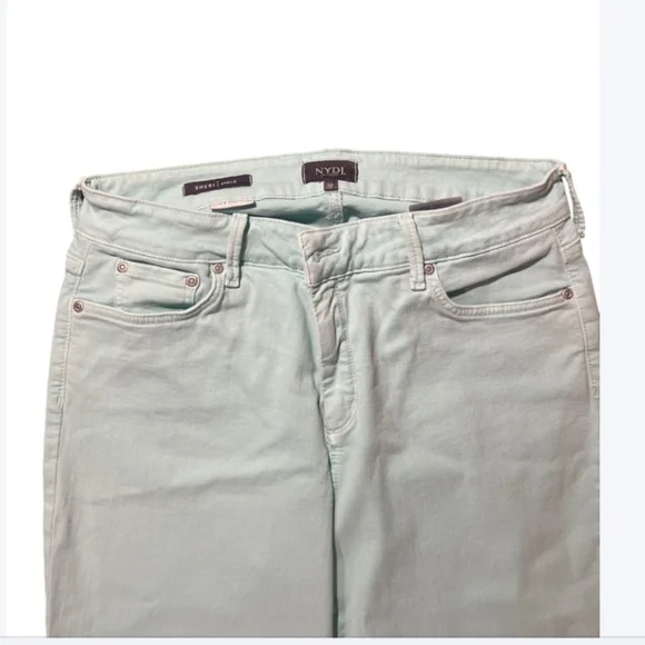 NYDJ Turquoise Ankle Length Pants Ankle Cut Off/Rip - Picture 4 of 7